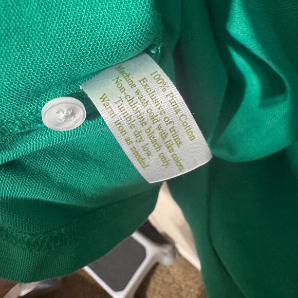 Criquet Polo Shirt Mens Large Kelly Green Short Sleeve Pima Cotton Golf Stretch - Picture 6 of 7